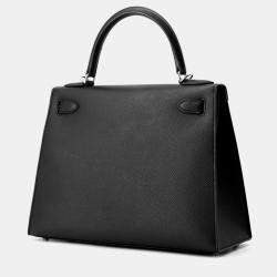 Pre Owned Hermes Kelly Sellier Black Epsom Size 28
