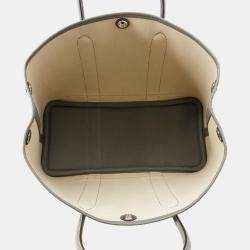 Pre Owned Hermes Garden Party Gris Meyer/Ecru Toile H Negonda Leather TPM