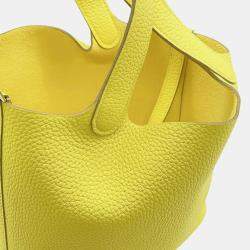 Pre Owned Hermes Picotin Lock Lime Taurillon Clemence PM