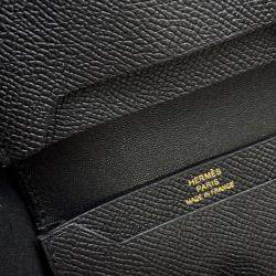 Pre Owned Hermes Bearn Card Case Black Epsom