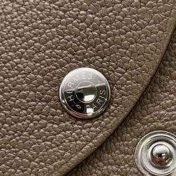 Pre Owned Hermes Calvi Duo Etoupe Chevre Myzore Goatskin