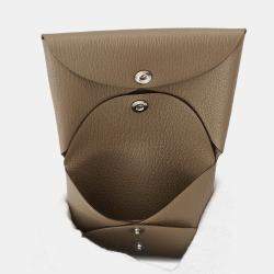 Pre Owned Hermes Calvi Duo Etoupe Chevre Myzore Goatskin