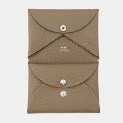 Pre Owned Hermes Calvi Duo Etoupe Chevre Myzore Goatskin