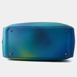 Pre Owned Hermes Plume Cosmos Blue Nuit/Violetgradation Togo Leather Size 45