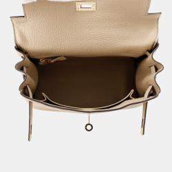 Pre Owned Hermes Kelly Retourne Trench Togo Leather Size 25