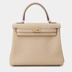 Pre Owned Hermes Kelly Retourne Trench Togo Leather Size 25