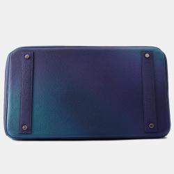 Pre Owned Hermes Haut A Courroies Cosmos Blue Nuit/Violet gradation Togo Leather Size 40