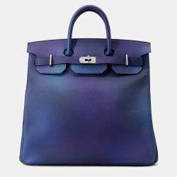 Pre Owned Hermes Haut A Courroies Cosmos Blue Nuit/Violet gradation Togo Leather Size 40