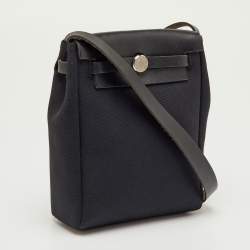 مملوكة مسبقًا Hermès Black/Beige Toile and Vache Hunter Leather 2-in-1 Herbag TPM Bag
