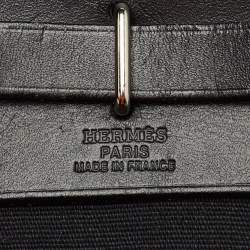 مملوكة مسبقًا Hermès Black/Beige Toile and Vache Hunter Leather 2-in-1 Herbag TPM Bag