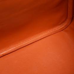 مملوكة مسبقًا حقيبة هيرمس ليندي 26 جلد نعام برتقالي إكسسوار مطلي بلاديوم