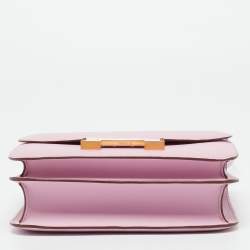 Pre Owned حقيبة هيرمس كونستانس III 24 سيلفستر جلد إبسوم موف إكسسوار ذهبي وردي 