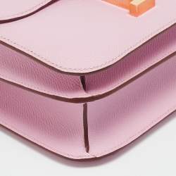 Pre Owned حقيبة هيرمس كونستانس III 24 سيلفستر جلد إبسوم موف إكسسوار ذهبي وردي 