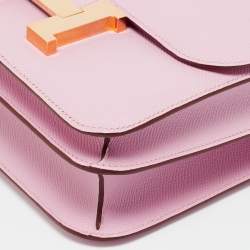 Pre Owned حقيبة هيرمس كونستانس III 24 سيلفستر جلد إبسوم موف إكسسوار ذهبي وردي 