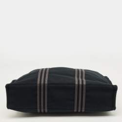 Pre Owned Hermes Fourre Tout Black/Grey Canvas Tote