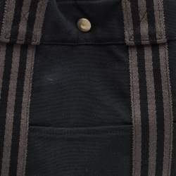 Pre Owned Hermes Fourre Tout Black/Grey Canvas Tote