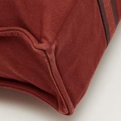 Pre Owned حقيبة هيرمس فوري توت قماش أحمر