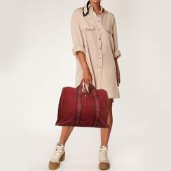 Pre Owned حقيبة هيرمس فوري توت قماش أحمر