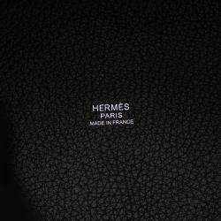 Pre Owned Hermes Picotin Lock PM Black Togo Calfskin Leather Top Handle Bag
