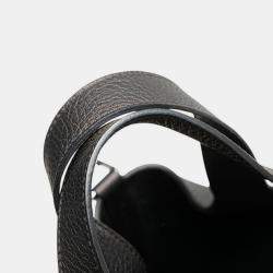 Pre Owned Hermes Picotin Lock PM Black Togo Calfskin Leather Top Handle Bag