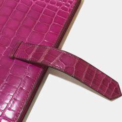 مملوكة مسبقًا هيرمس بيارن سوفل بي فولد محفظة طويلة وردي شيبرد وردي فاتح