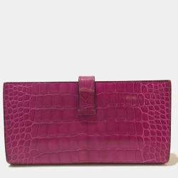 مملوكة مسبقًا هيرمس بيارن سوفل بي فولد محفظة طويلة وردي شيبرد وردي فاتح