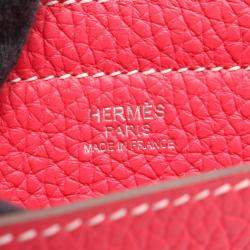 Pre Owned Hermes Cabas Sellier 31 Rose Extreme Taurillon Clemence Leather Tote Bag
