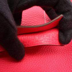 Pre Owned Hermes Cabas Sellier 31 Rose Extreme Taurillon Clemence Leather Tote Bag