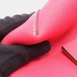 Pre Owned Hermes Cabas Sellier 31 Rose Extreme Taurillon Clemence Leather Tote Bag