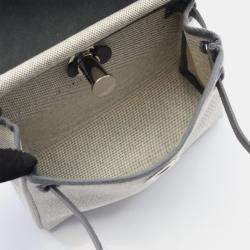 Pre Owned حقيبة هيرمس مينى إيكرو تويل H قماش جلد هنتر شوالدر