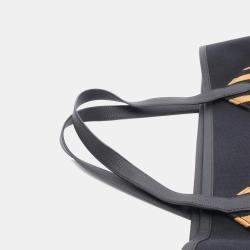 Pre Owned Hermes Pursangle Black Towar Military Canvas Toile Military Tote Bag