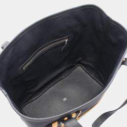Pre Owned Hermes Pursangle Black Towar Military Canvas Toile Military Tote Bag