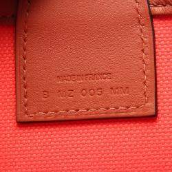 مملوكة مسبقًا حقيبة توت هيرمس ستيبل 25 قماش توال عسكري بني أحمر جلد سويفت