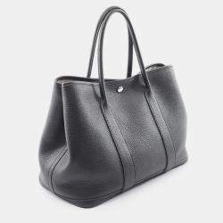 Pre Owned Hermes Garden Party 36 Black Negonda Leather Tote Bag