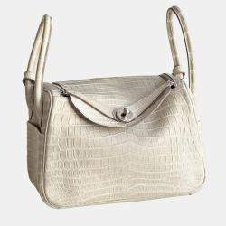 مملوكة مسبقًا Hermes Lindy 26 Etoupe Matte Crocodile Palladium Hardware
