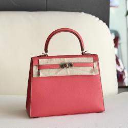 Pre Owned Hermes Kelly 25 Jaipur Pink Epsom Leather Light Gold Hardware