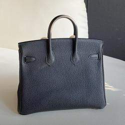 مملوكة مسبقًا Hermes Birkin 25 Black Togo Leather Palladium Hardware