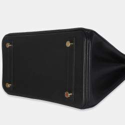 Pre Owned حقيبة هيرمس بيركين 25 اكأسسوارات ذهبية سوداء وولبتو