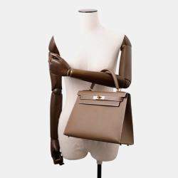 Pre Owned Hermes Kelly Sellier Etoupe Epsom Size 28