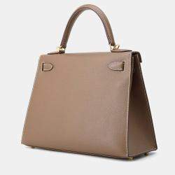 Pre Owned Hermes Kelly Sellier Etoupe Epsom Size 28
