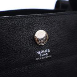مملوكة مسبقًا حقيبة هيرمس ساك بيرلنت 40 جلد كليمنس أسود
