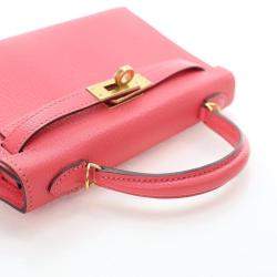 Pre Owned Hermes Rose Azalea Chevre Mysore Mini Kelly 20