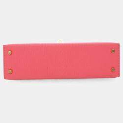Pre Owned Hermes Rose Azalea Chevre Mysore Mini Kelly 20