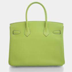 مملوكة مسبقًا حقيبة هيرمس بيركن 30 جلد إيبسوم كيوي كاندي