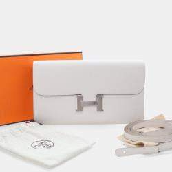 مملوكة مسبقًا Hermes Gris Perle Epsom Constance To Go Wallet