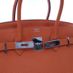 Pre Owned حقيبة هيرم س بيركين توغو برتقالي 30
