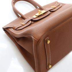 Pre Owned حقيبة هيرمس بيركن 30 توغو ذهبي