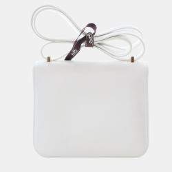 Pre Owned حقيبة هيرميس كونستانس ميني أبيض سويفت 18