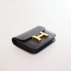 Pre Owned Hermes Noir Epsom Constance Slim Wallet