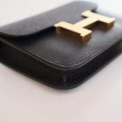 Pre Owned Hermes Noir Epsom Constance Slim Wallet